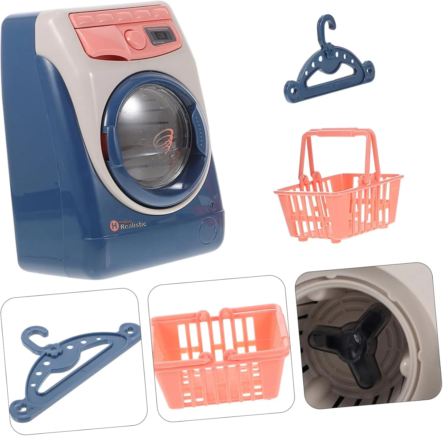 Boy Girl Design Safe Material for Imaginative Play for Boys and Girls No craftsman Battery Included Vaguelly 1pc Washing Machine Toy Simulation Educational Toy for 