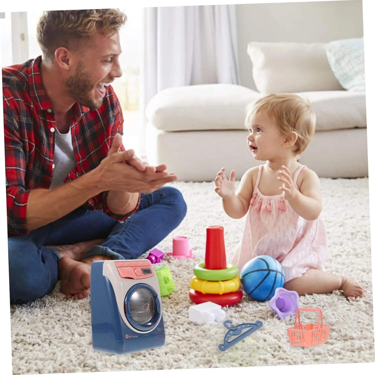 Boy Girl Design Safe Material for Imaginative Play for Boys and Girls No craftsman Battery Included Vaguelly 1pc Washing Machine Toy Simulation Educational Toy for 