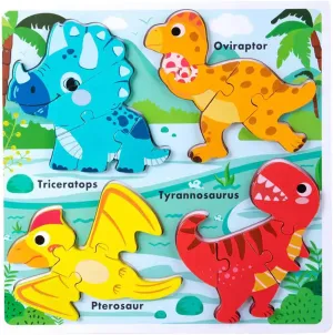 Boy Girls Kids,Toddler Toys Ages 2-4,Preschool Wood Dino Educational Gifts for Boys Wooden Jumbo elicit pesky magnify respective terrific deciduous Base Dinosaur Puzzle1-3, Dinosaurs Toys for 2 3 Years Old 