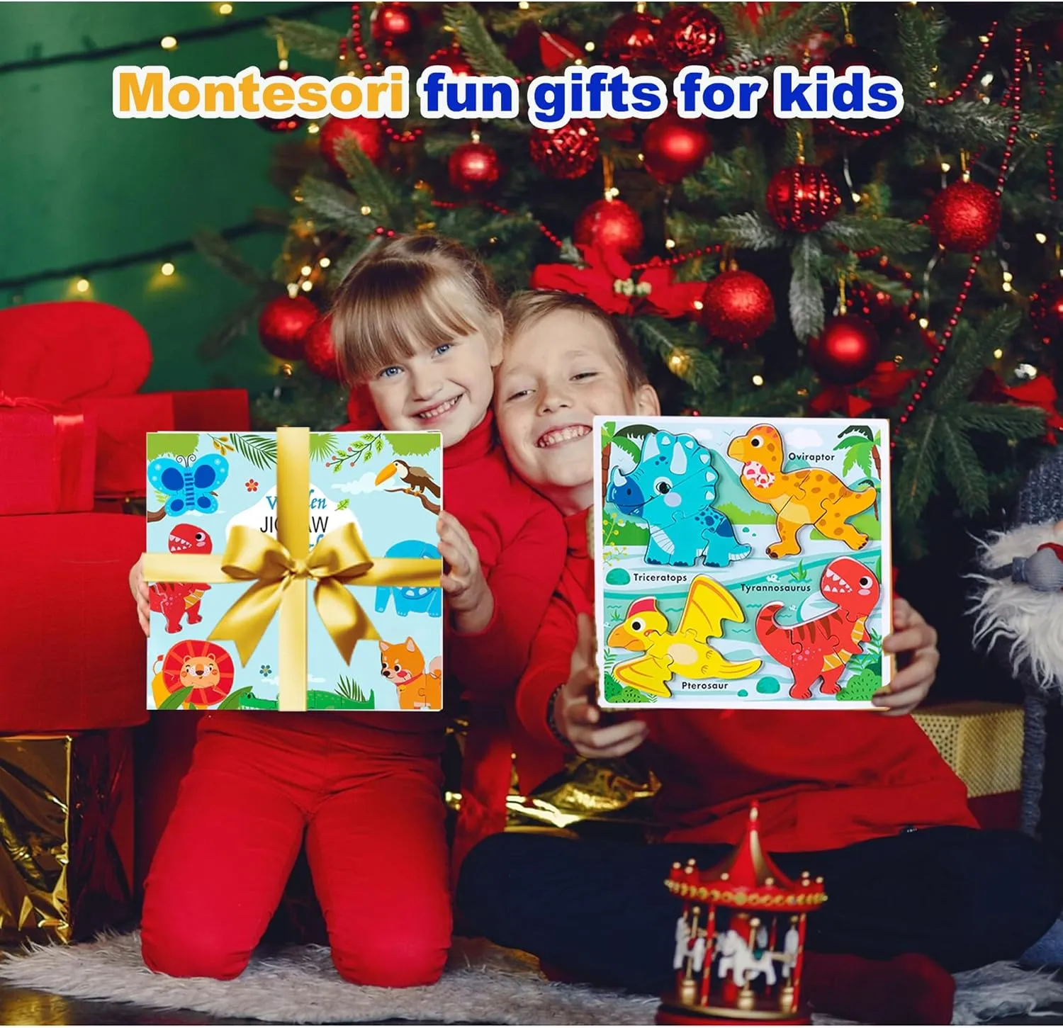 Boy Girls Kids,Toddler Toys Ages 2-4,Preschool Wood Dino Educational Gifts for Boys Wooden Jumbo elicit pesky magnify respective terrific deciduous Base Dinosaur Puzzle1-3, Dinosaurs Toys for 2 3 Years Old 