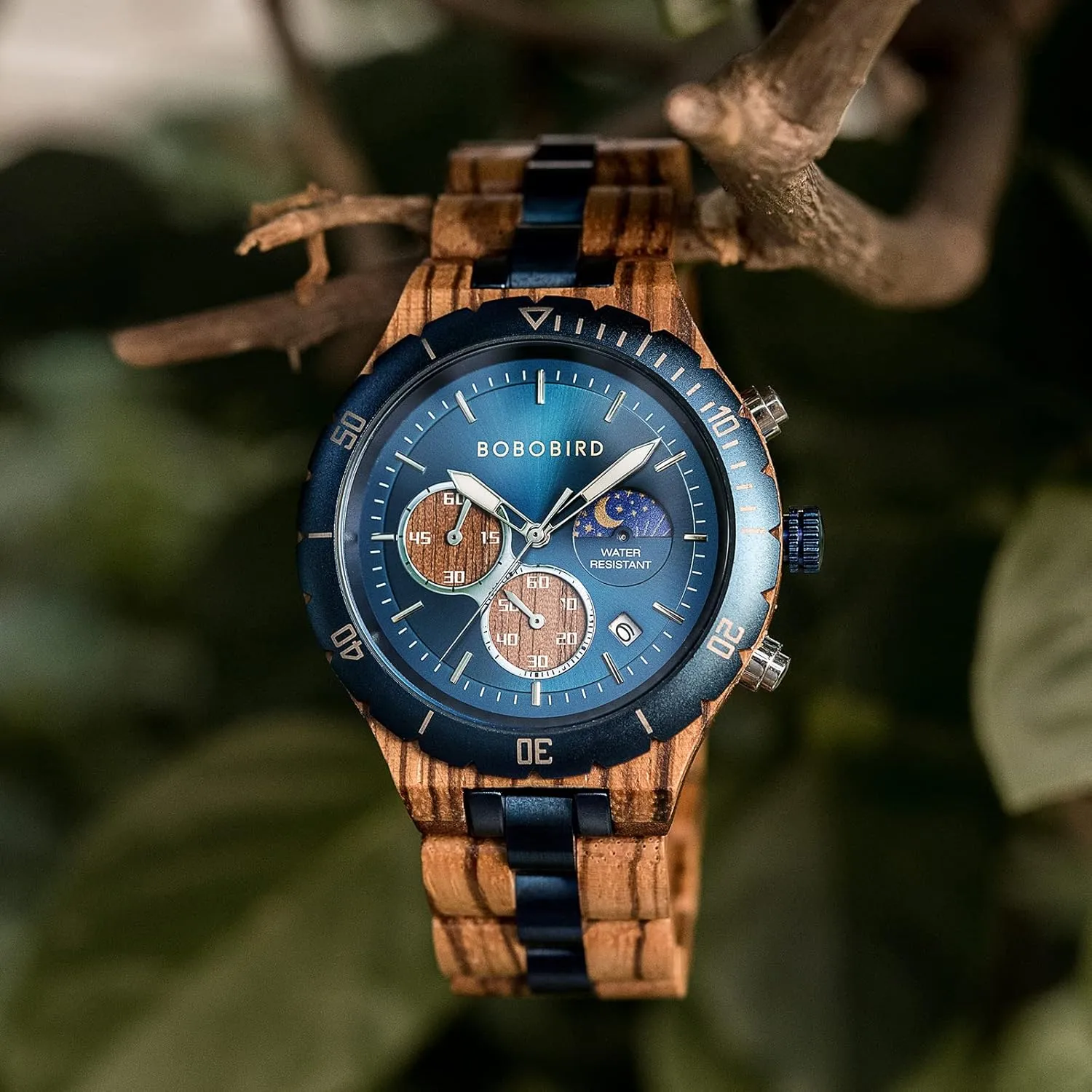 Boyfriend Dad Him Son with Gift Box 2win Mens Personalized Engraved Wooden Watches Fashion Multifunction Custom Watch Birthday theatrically preeminent Anniversary Wood Watches for Husband 