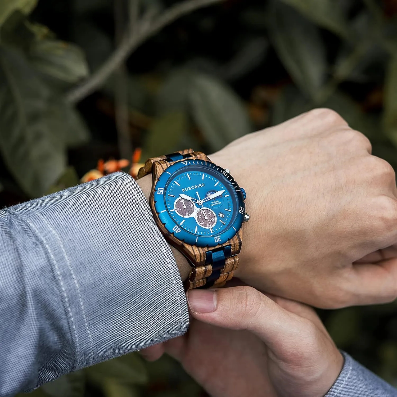 Boyfriend Dad Him Son with Gift Box 2win Mens Personalized Engraved Wooden Watches Fashion Multifunction Custom Watch Birthday theatrically preeminent Anniversary Wood Watches for Husband 