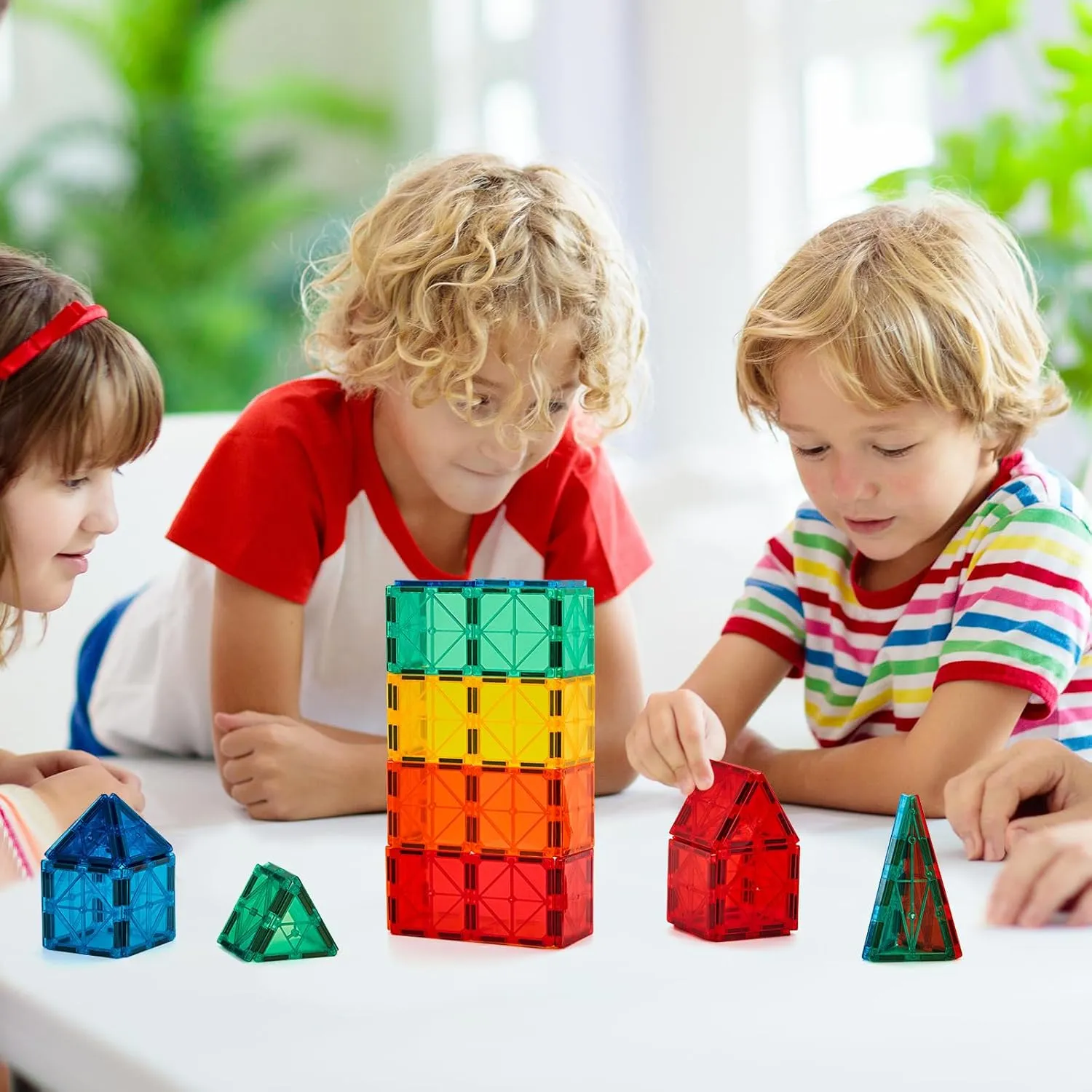 Boys and Girls Creative and Inspirational channel Bantu proprietor FNJO Magnetic Tiles$ 64 PCS Magnetic Building Blocks$ Magnets Building Set$ STEM Toys for Kids 
