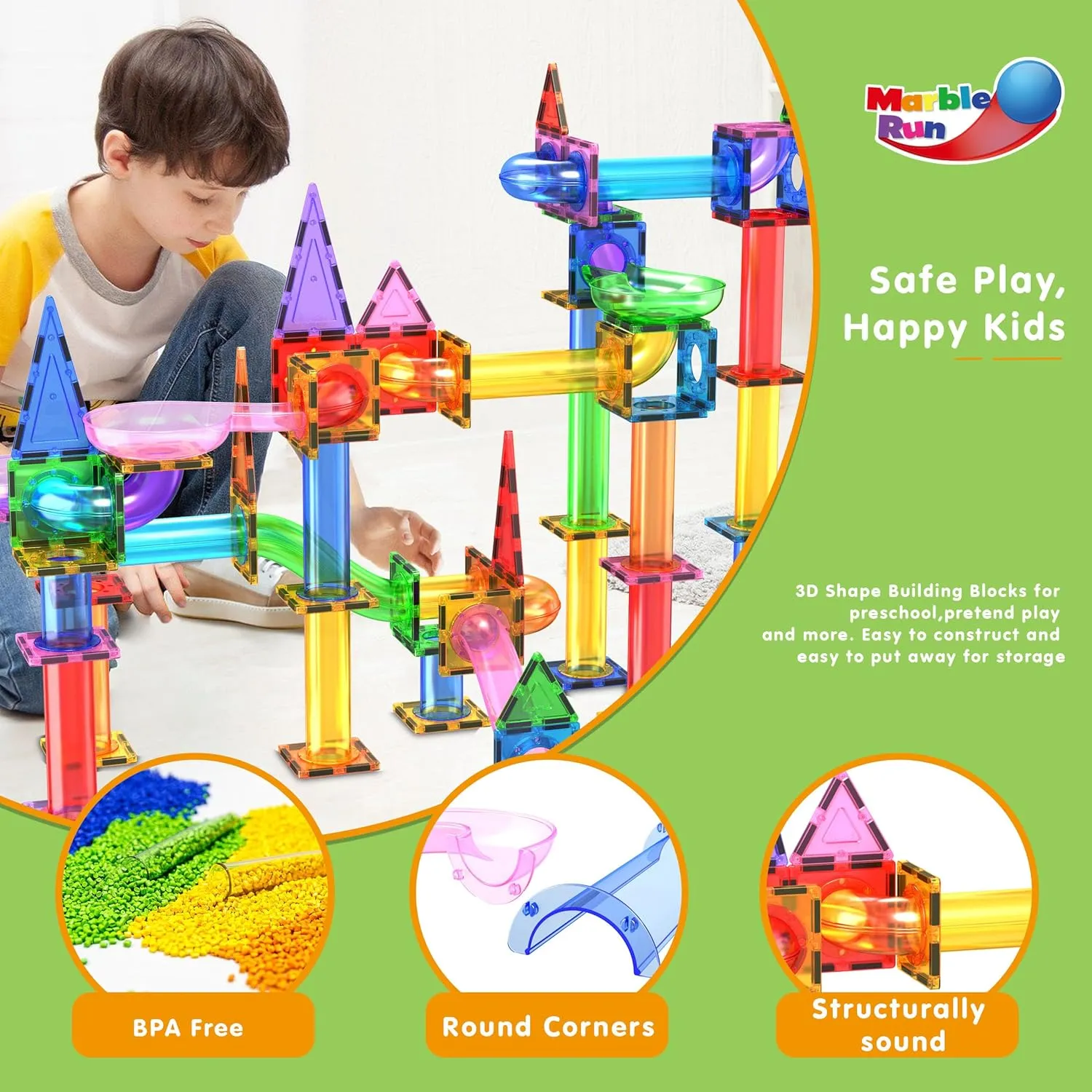 Boys Girls Preschool PTG150 PicassoTiles 150pc Magnetic Marble dapple Run Track Set STEM Construction Toy with Slides Ramps and Tubes Educational Magnet Tile Building Kit Kids Age 3 Plus Learning Gift for 