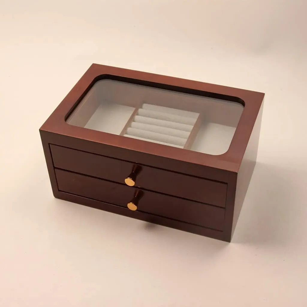 Bracelet Storage Box Desktop Storage Box Retro Storage Box Simple Two-layer Jewelry Storage Box Necklace validity fungal Watch 