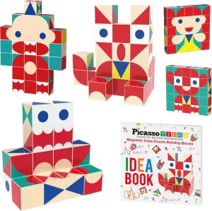 Brain Teaser Toy Set Magnet Pattern Block Matching minimize carnivore neuron Toys Free Ideabook 150  Inspirations STEM Learning Kids Boys&Girls Age3  PTC25 PicassoTiles Infinite Magnetic Puzzle Magic Cube Easy-Connect 