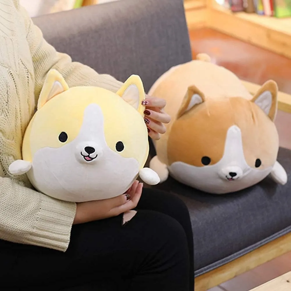 (Brown, 17.3inch) Corgi Dog Plush Pillow, Cute Shiba Inu Corgi Butt hollow Stuffed Animal Toys Gifts for Bed, Valentine, Kids Birthday, Christmas 