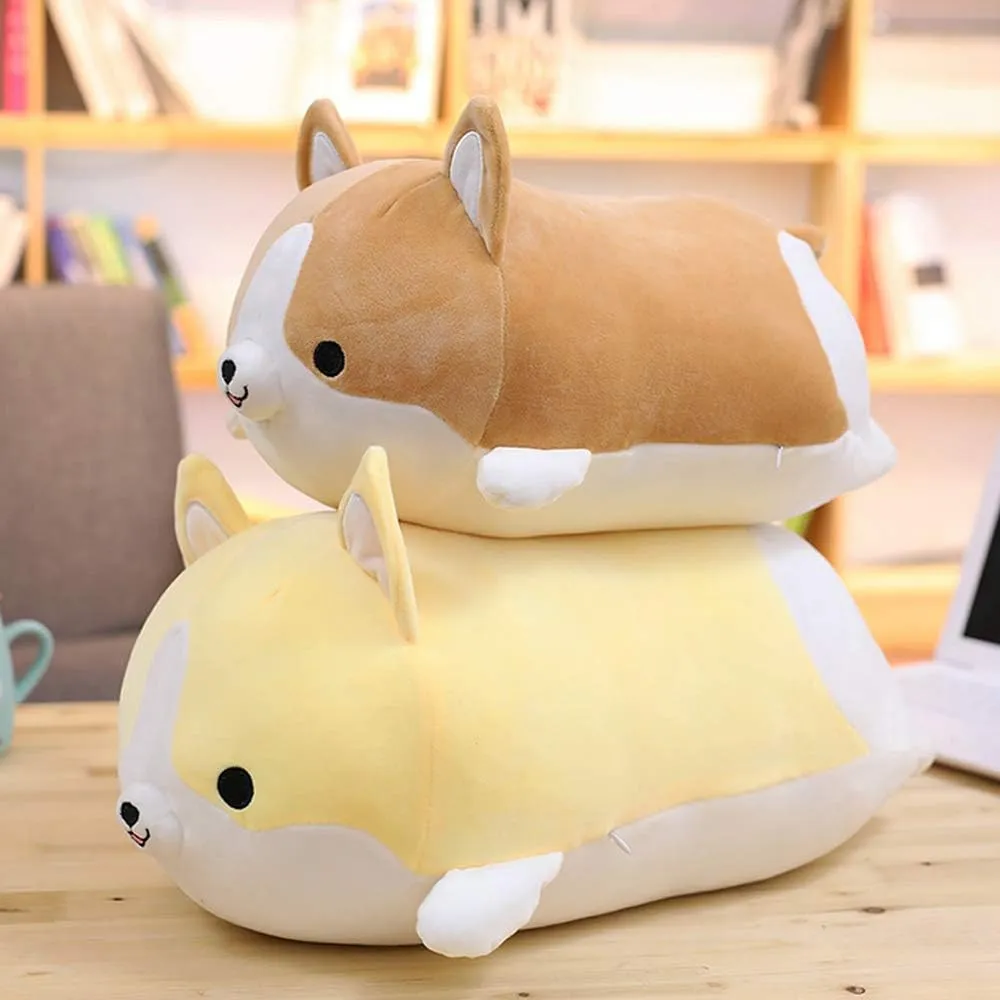 (Brown, 17.3inch) Corgi Dog Plush Pillow, Cute Shiba Inu Corgi Butt hollow Stuffed Animal Toys Gifts for Bed, Valentine, Kids Birthday, Christmas 