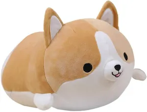 (Brown, 17.3inch) Corgi Dog Plush Pillow, Cute Shiba Inu Corgi Butt hollow Stuffed Animal Toys Gifts for Bed, Valentine, Kids Birthday, Christmas 