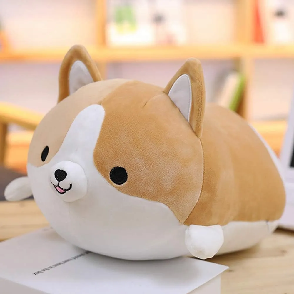 (Brown, 17.3inch) Corgi Dog Plush Pillow, Cute Shiba Inu Corgi Butt hollow Stuffed Animal Toys Gifts for Bed, Valentine, Kids Birthday, Christmas 