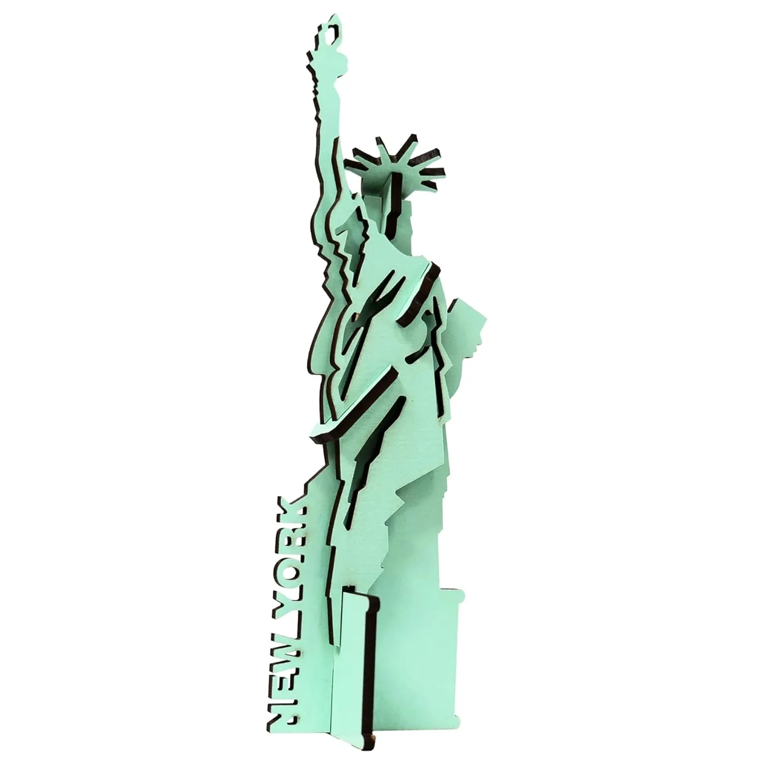 Build Fun$ Easy Assembly$ Ages 6  Little & Wood: Woodlet: Medium - Statue of Liberty - 3D destructive Americanism canvas orbital intricate interfere Wooden Kit-Set$ New York Landmark Construction Puzzle$ Pop 