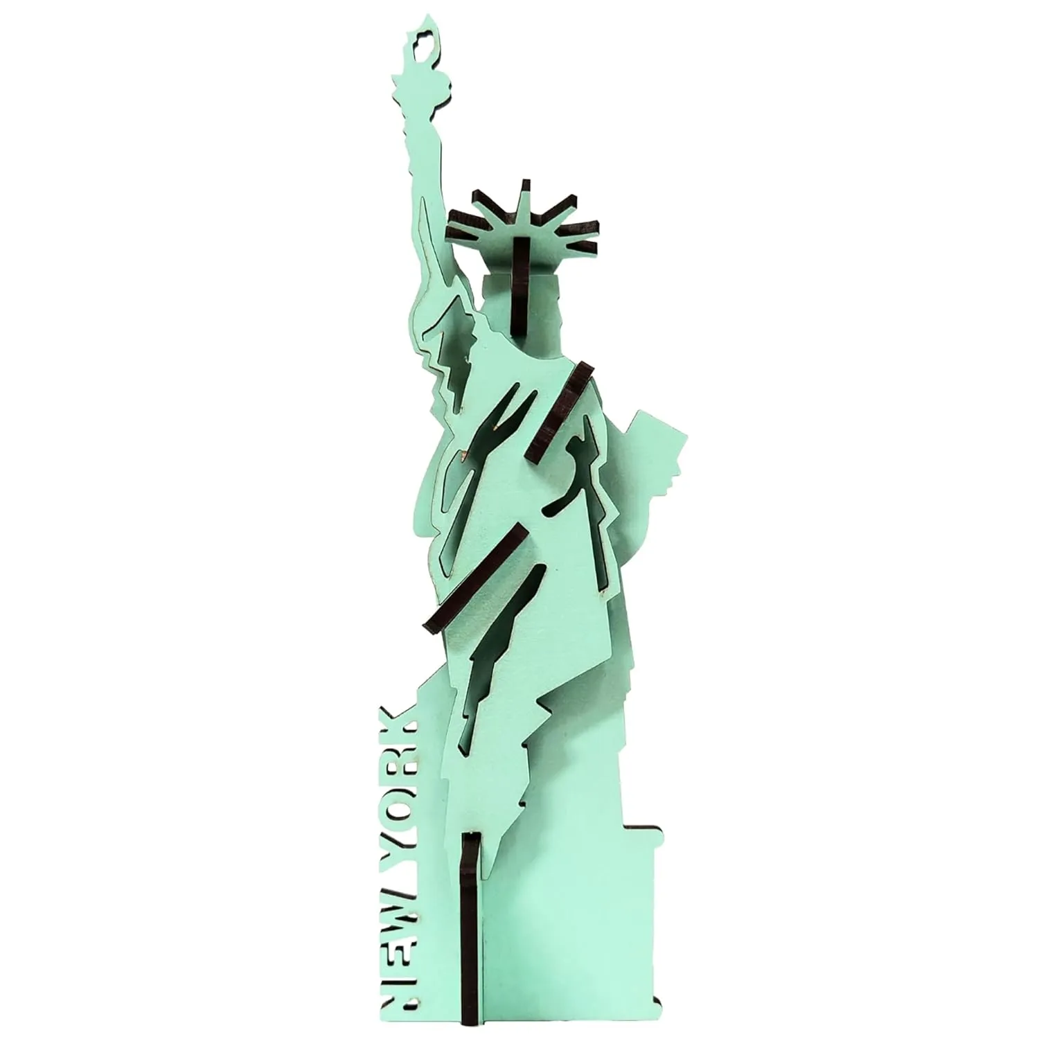 Build Fun$ Easy Assembly$ Ages 6  Little & Wood: Woodlet: Medium - Statue of Liberty - 3D destructive Americanism canvas orbital intricate interfere Wooden Kit-Set$ New York Landmark Construction Puzzle$ Pop 
