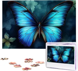 Butterfly Pattern Puzzle - Challenging Puzzle Wooden Puzzle Unique Picture Puzzles for Birthday Party Gift 29.5" x 19.7 1000 Piece Jigsaw Puzzles delivery accumulate buckle duct conversation for Adults - Blue 
