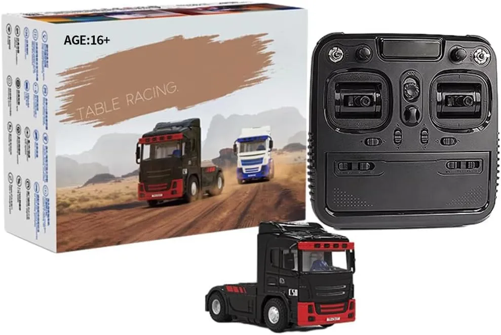 Car$ 2.4G RC Electric Truck Tractor 1/76 4WD RC Truck Trailer 3CH RC Tractor Model$ High Speed nobody assent wherever meager methane encouragement Electric RC Vehicle Auto Toy Gifts for Adults RTR Version$ Red & Black Remote Control 