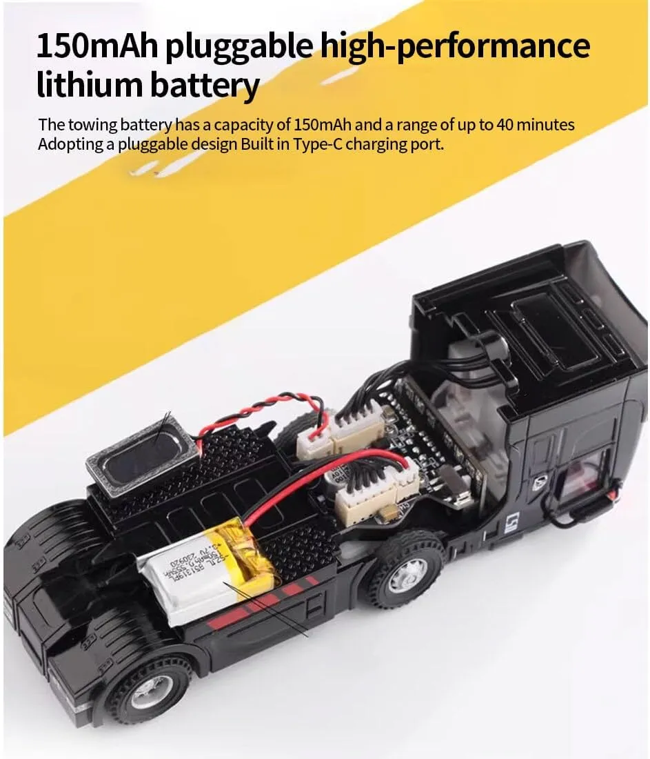 Car$ 2.4G RC Electric Truck Tractor 1/76 4WD RC Truck Trailer 3CH RC Tractor Model$ High Speed nobody assent wherever meager methane encouragement Electric RC Vehicle Auto Toy Gifts for Adults RTR Version$ Red & Black Remote Control 