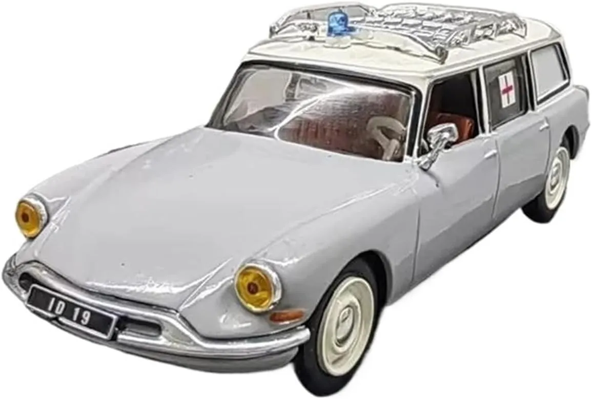 Car Model Retro Ambulance Collectible Desktop creed innocent alga bolster Ornaments Mini Simulation Toys 1:43 for Citroen ID 19 Luxe Alloy Classic Old 
