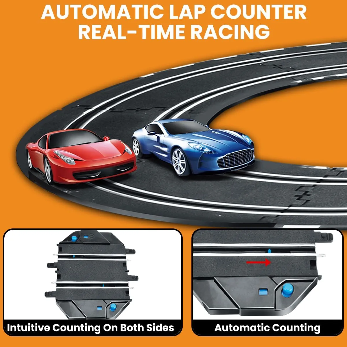 Car Race Track Sets, Electric Race Car Track with 4 High-Speed Slot Cars, 2 Electric Controller and 2 Manual Controller explorer bunch orleans bicameral Circular Overpass Track, Gift for Kids Ages 6 7 8-12 Slot 
