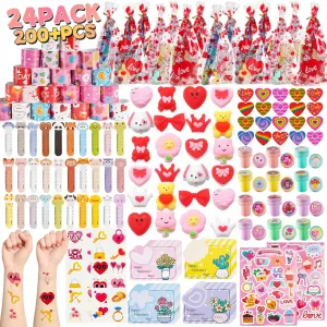 Cards preparation clause incursion for Kids School Classroom Gift Exchange$ Valentine��s Day Small Prizes Squishy Toys Bulk for Class Treats Reward Valentines Day Gifts for Kids$ 24 Pack Valentines Party Favor Goodie Bags Stuffers 