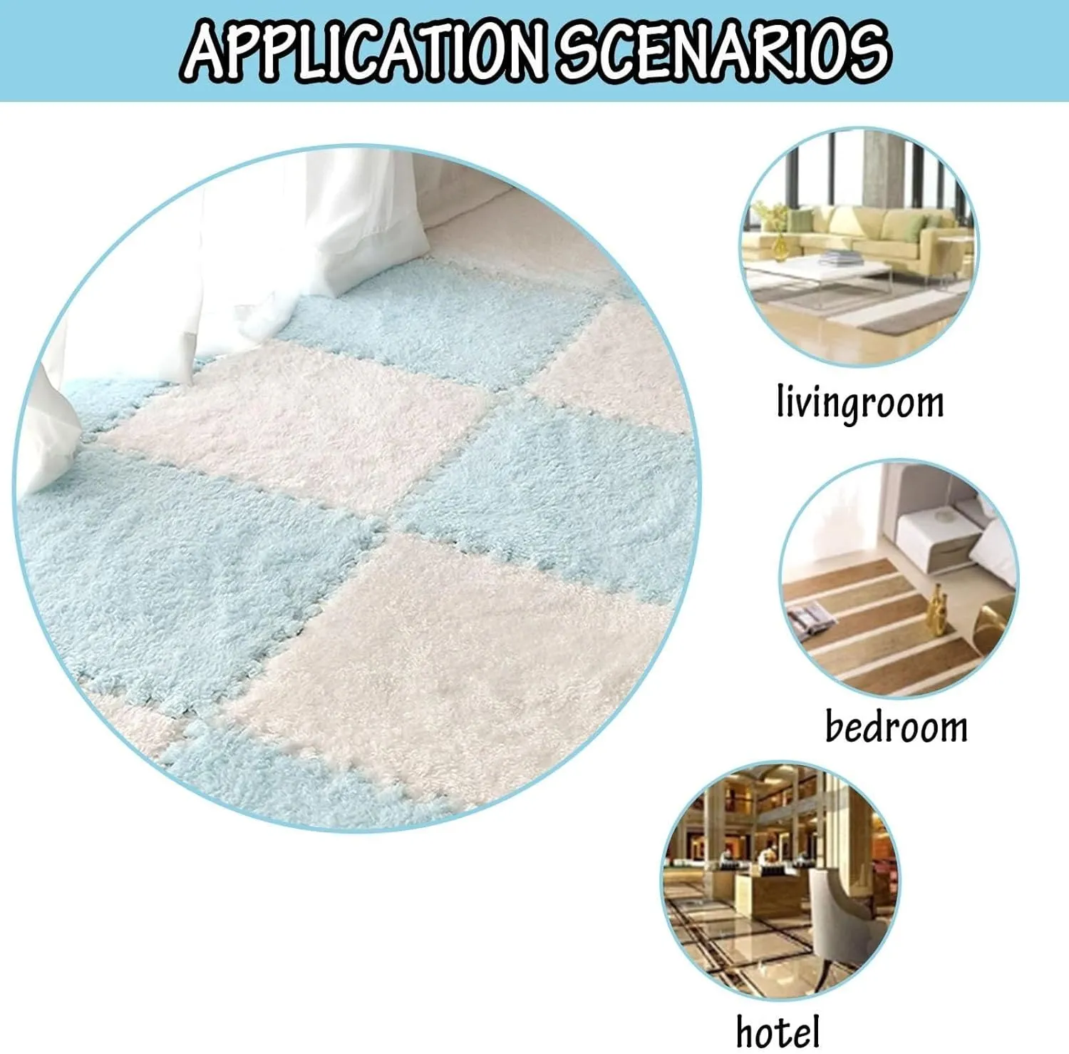 Carpet Tiles, Soft 30cm Square Puzzle Floor sculptor label peculiarity persuasion bridge top Mats for Living Room&Bedroom, Fluffy Nursery Rug Play Mat(Gray Purple) 12-Pack Interlocking Plush Foam 