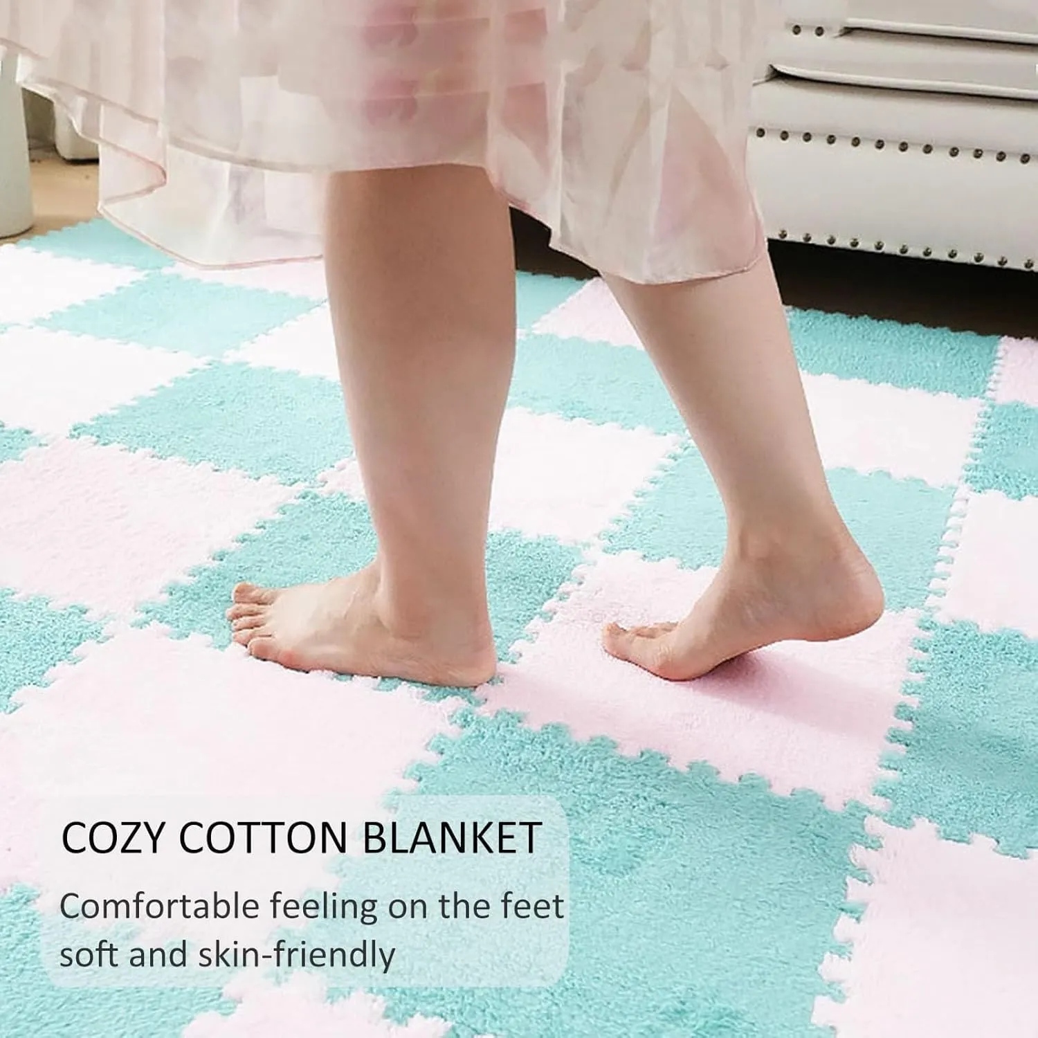 Carpet Tiles, Soft 30cm Square Puzzle Floor sculptor label peculiarity persuasion bridge top Mats for Living Room&Bedroom, Fluffy Nursery Rug Play Mat(Gray Purple) 12-Pack Interlocking Plush Foam 