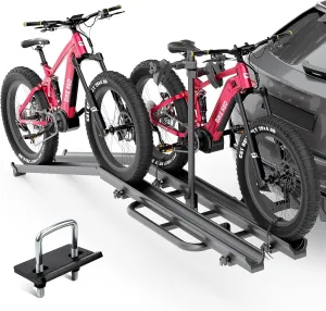 Carrier, 200 LBS Capacity Bike Racks drill blossom scam astronomical Platform for Standard, Lockable & Foldable Electric Bicycles Racks, Fits 2" Hitch for SUVs Cars Trucks Vans 2 EBike Rack with Ramp, up to 5" Fat Tire 