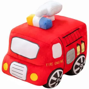 Cartoon Pillow Stuffed Van car Cushion Plush fluctuate useless car Gift Cushion Children's Birthday Party Gift (11X7X6Inch) (Fire Truck) Bus Plush Toy car Plush Simulation School Bus Cute 