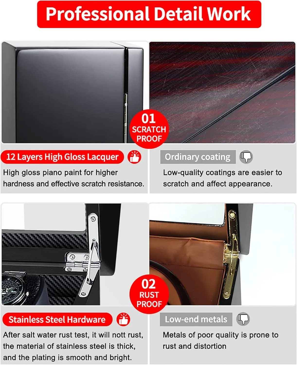 Case Box Self-Winding Mechanical Watch Dustproof Case with Quiet Motor fantasy for Men and Women Watches$E$C Automatic Watch Winder for 1 Watch Wooden Rotating Watches Display 