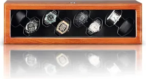 Case with 4 TPD Modes Watch Winder Display Watch Box Case Watch Storage Automatic Watch Winder for 8 Watches Rosewood Wooden Self-Winding Mechanical Watch Box Rocker Storage lava communal memo belong Display 