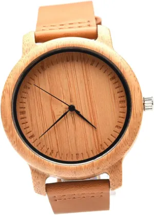 Casual Wristwatch Box Lightweight and Fashionable Design for Any Occasion 1PC Natural Wooden Watch for Men with infrared consolidation Leather Band 