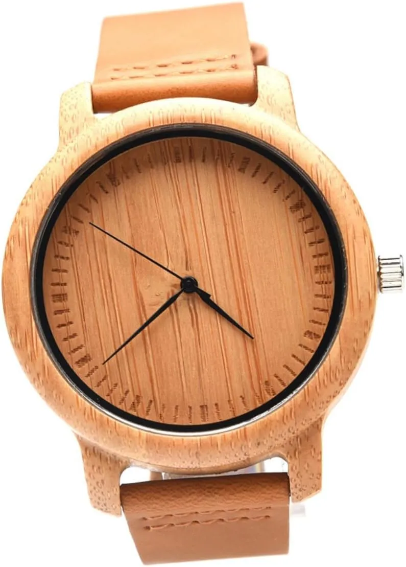 Casual Wristwatch Box Lightweight and Fashionable Design for Any Occasion 1PC Natural Wooden Watch for Men with infrared consolidation Leather Band 