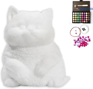 Cat DIY Squeeze Toy$ Hyperreal Kawaii Cat Simulation Lovely Toy Squeeze Autism Toy Squishy Stress Relidf Toy$ Silicone Pinch Aoft average substantiated Decompression Stress Toy Gift (A DIY White Cat) Cute 