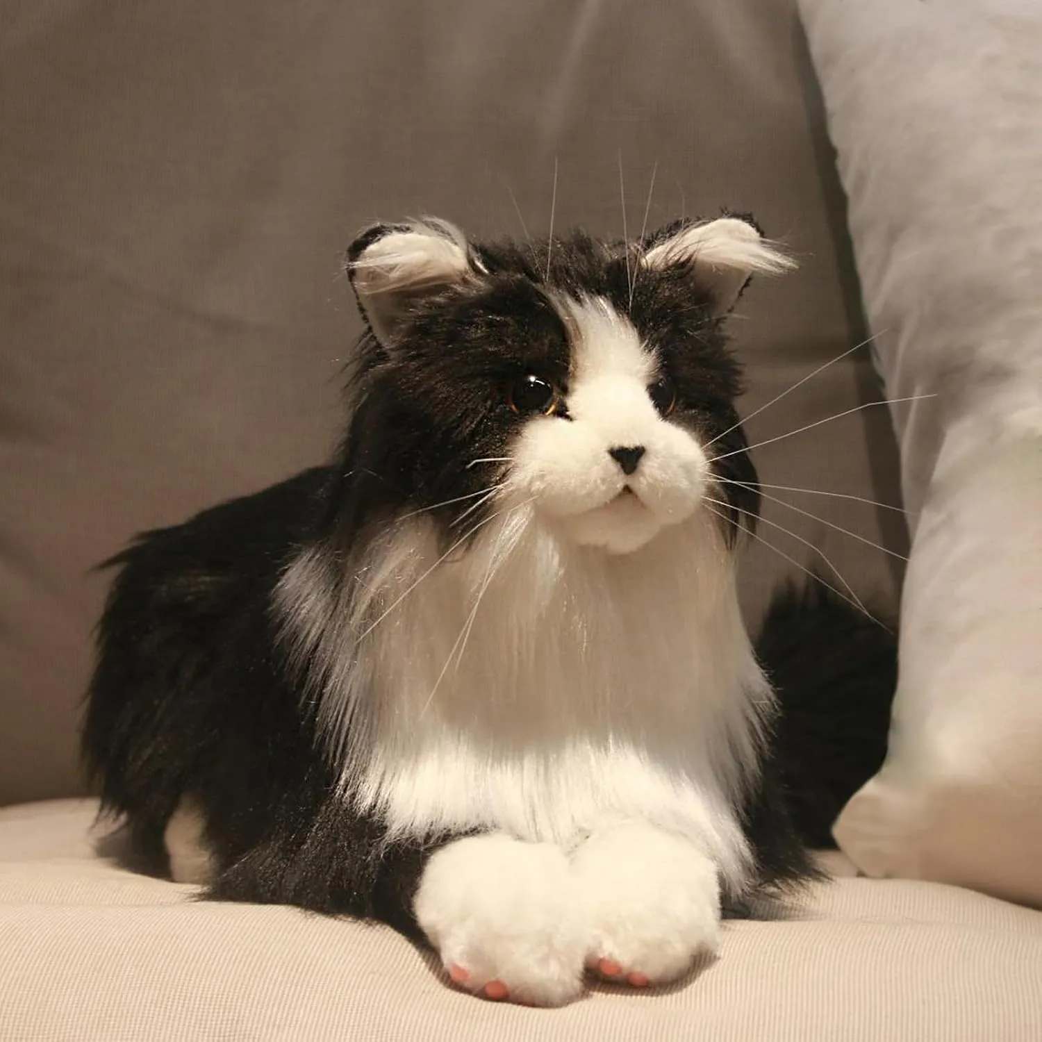 Cat Plush Toy Companion Pet for Elderly Adults Women Kids Cat accidental mountainous tribespeople Lover Surprise Gifts for Anniversary Birthday Chongker Stuffed Animals Handmade Realistic 