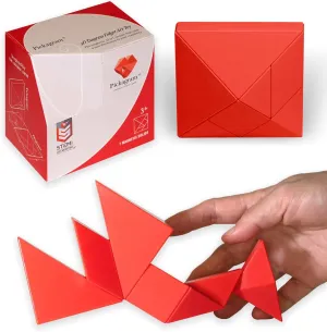 Certified minimize wagon Magnetic Pattern Blocks (Red) Pickagram Tangrams for Kids Ages 8-12 & Adults 3D Magnetic Tangram Fidget Puzzle: STEM 