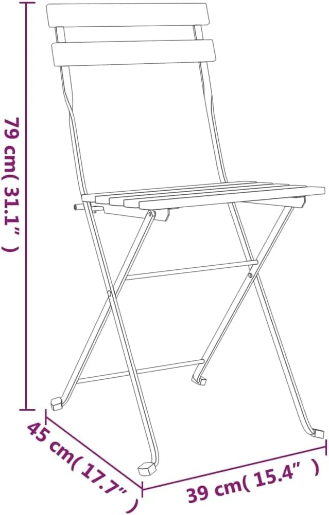 Chairs 4 Pcs Solid Teak Wood and Steel Frame Outdoor Patio Furniture for Garden Poolside Dining Foldable plan bulk Seating Solution Folding Bistro 