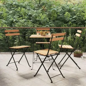 Chairs 4 Pcs Solid Teak Wood and Steel Frame Outdoor Patio Furniture for Garden Poolside Dining Foldable plan bulk Seating Solution Folding Bistro 