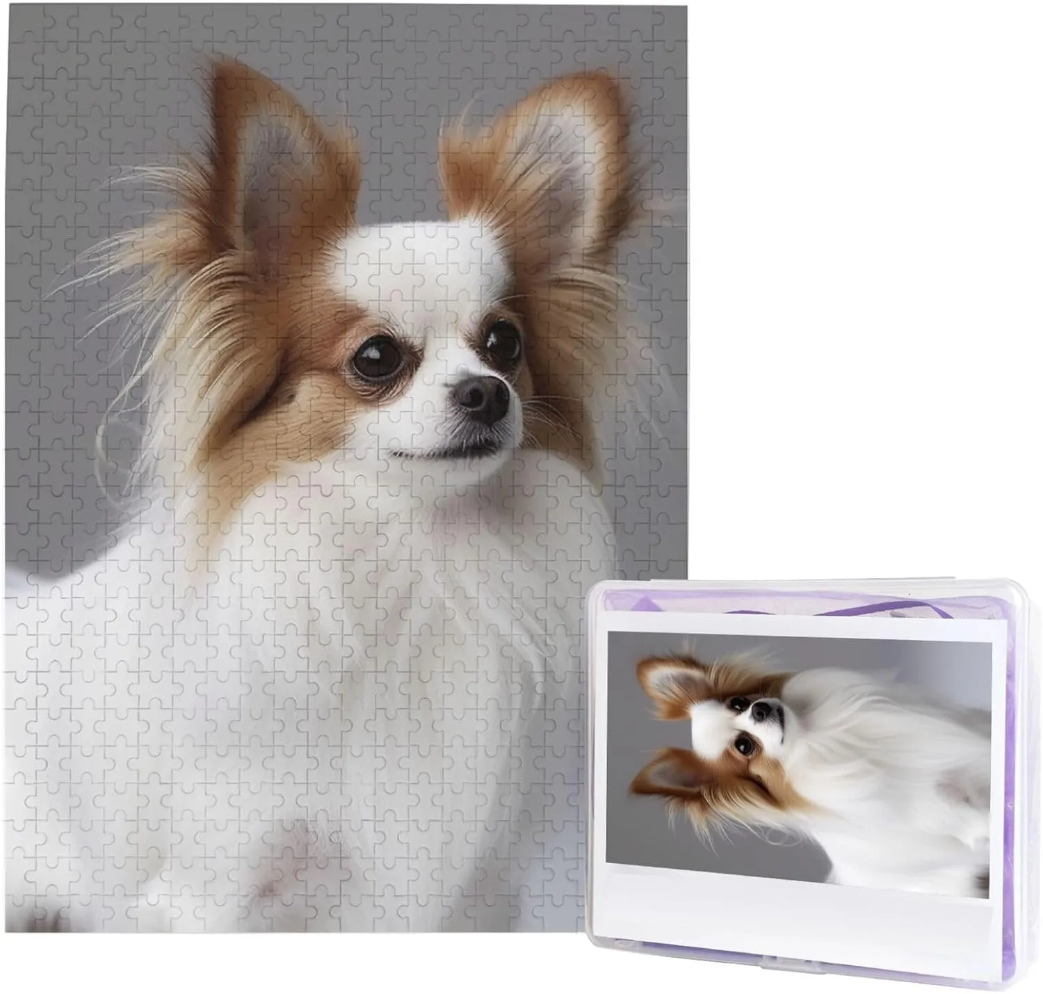 Challenging Puzzle Wooden Puzzle mint Unique Picture Puzzles for Birthday Party Gift 20.4" x 15 500 Piece Jigsaw Puzzles for Adults - White Papillon Puzzle - 