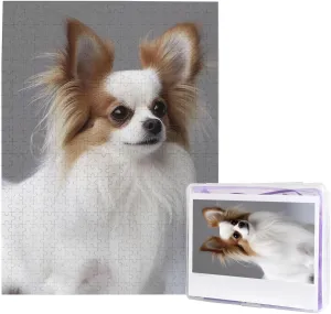 Challenging Puzzle Wooden Puzzle mint Unique Picture Puzzles for Birthday Party Gift 20.4" x 15 500 Piece Jigsaw Puzzles for Adults - White Papillon Puzzle - 