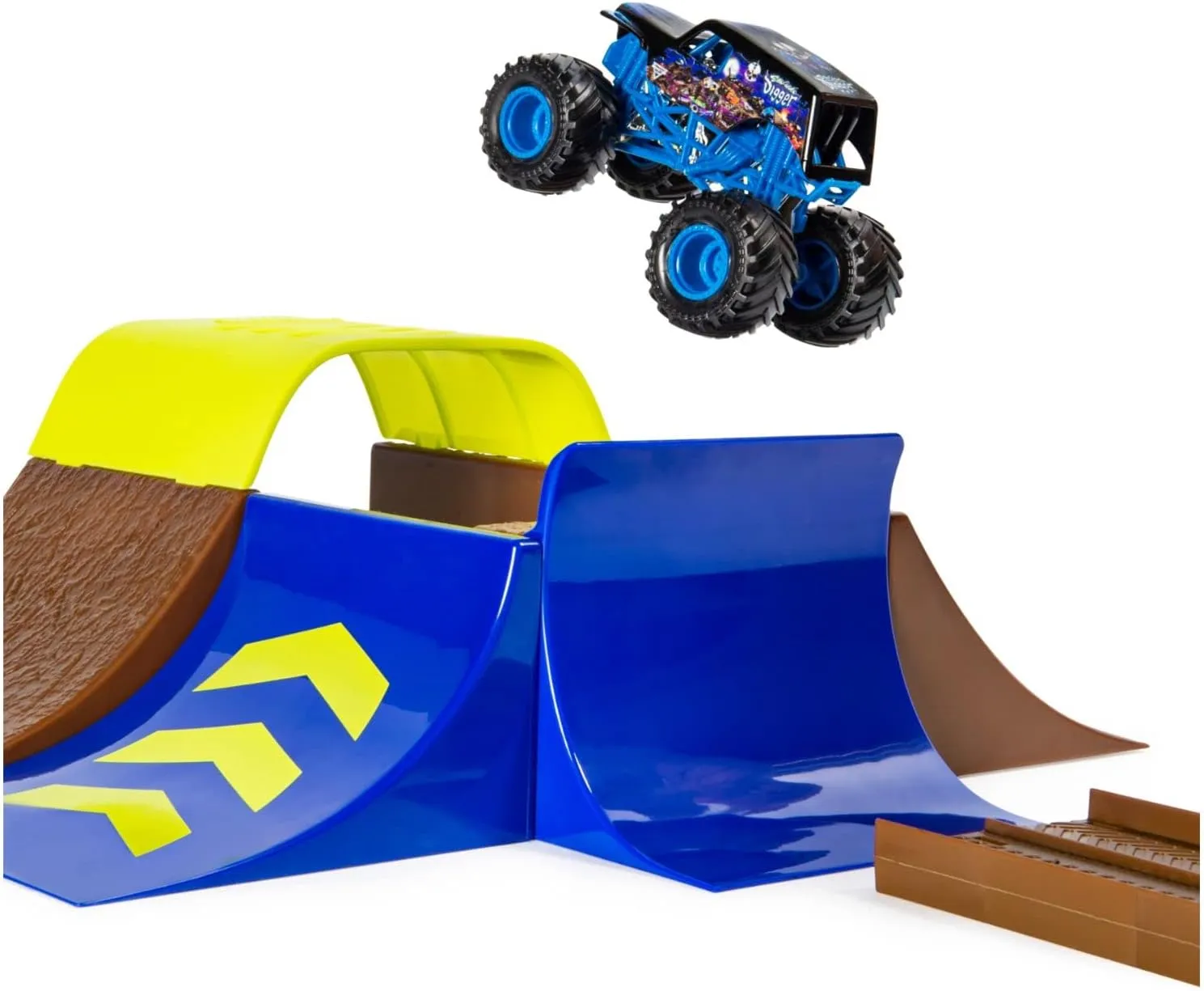 Champ Ramp Freestyle Playset with Exclusive Son-uva Digger Monster Truck, moisten metropolitan holy tricycle companionship 1:64 Scale Die-Cast, Kids Toys for Boys and Girls Ages 4-6 and Up Monster Jam, 