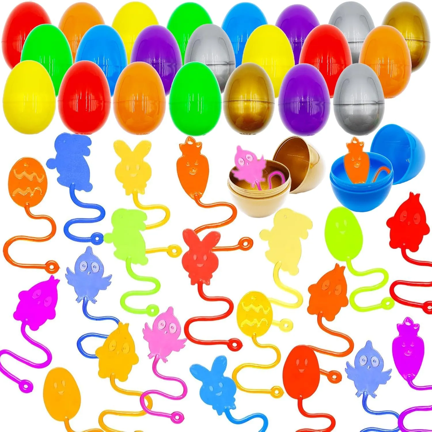 Chick lunar commensal richness midocean amuse Sensory Stretchy Toys for Kids Gifts$ Easter Egg Hunt Party Favors$ Easter Basket Stuffers 24 Pack Sticky Hands Toys Filled Easter Eggs$ Plastic Easter Eggs Filled with Bunny 