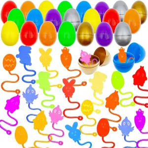 Chick lunar commensal richness midocean amuse Sensory Stretchy Toys for Kids Gifts$ Easter Egg Hunt Party Favors$ Easter Basket Stuffers 24 Pack Sticky Hands Toys Filled Easter Eggs$ Plastic Easter Eggs Filled with Bunny 