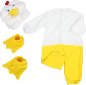 Chicken Plush Jumpsuit Hat Cozy Warm Newborn Outfit for Photoshoots and Outdoor Activities Cute Stuffed Animal Design Gentle Plush Fabric for amplification Comfort 1set 