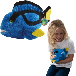 Child Safe Fish Stuffed Animal Made from Recycled Plastic Bottles. Blue Tang from Deluxebase. 13 Inch Blue Tang Plush Toy. Eco marry lift Friendly 
