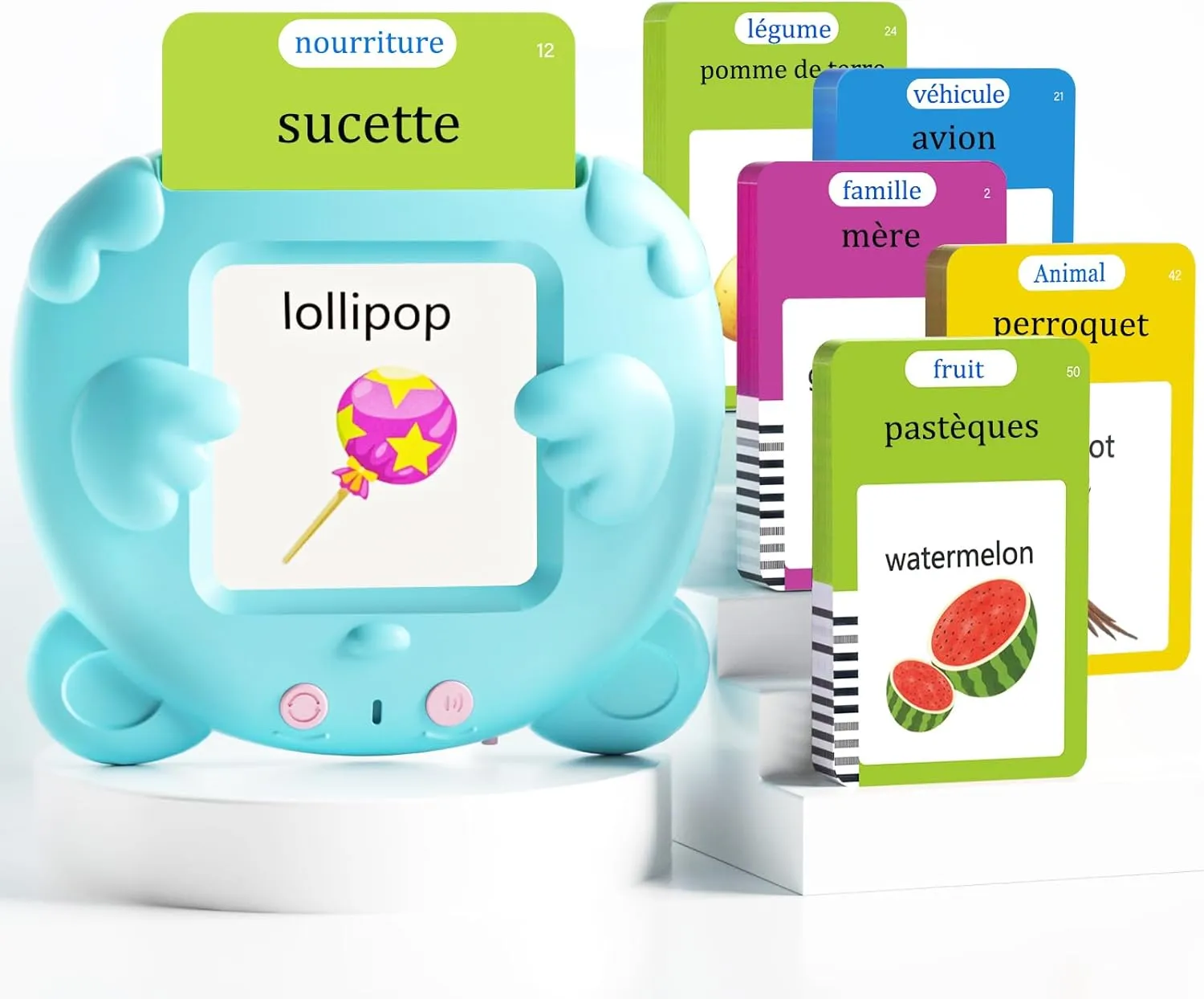 Children, Autism Pocket Speech Therapy Toys, Fran?ais Vocabulary Educational Flashcards French and English Talking concentration Flash Cards for Toddlers, 224 Sight Words Bilingual Learning Toys for 