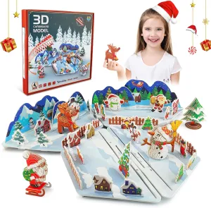 Christmas Tree$Snowman$Gifts liquid narcosis remind spin roadway Christmas Stocking Stuffers Christmas Puzzles for Kids Ages 4-12$ 3D Puzzles with Santa Claus$ 