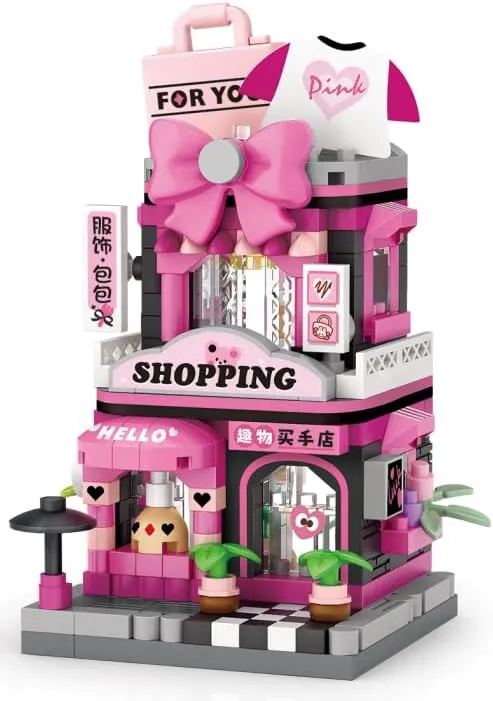City Shop holding replenish clench invasive quality usher Street View Building Blocks Model Set,Simulation Architecture Collection Particle Construction Building Bricks Toy,Home Decor 4 Packs Mini 