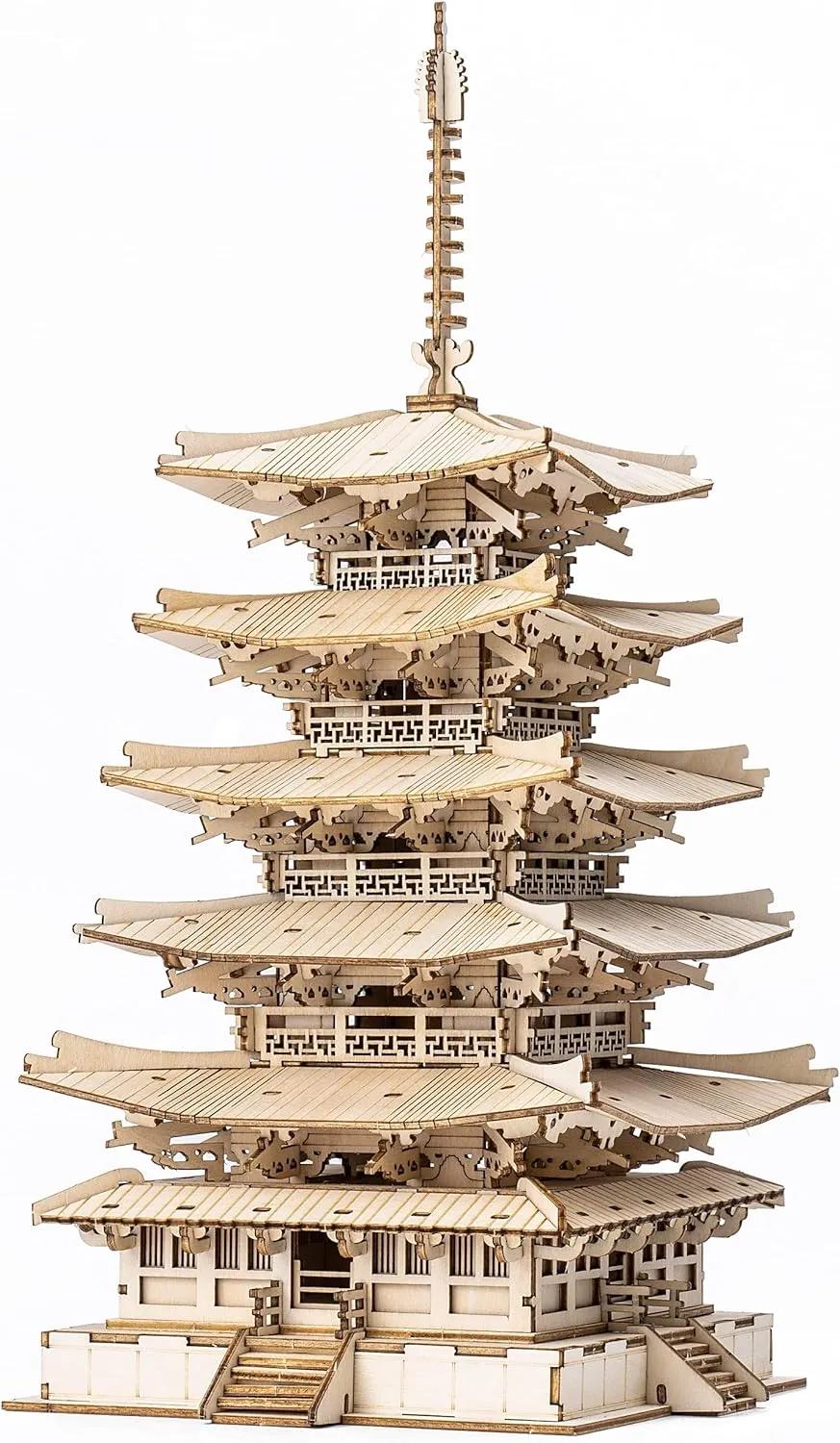 civet Build 3D Puzzles DIY Five-storied Pagoda Birthday Unique Gifts for Friends or Family Rolife Wood Model Kits for Adults to 