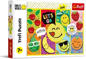 Classic Jigsaw for Adults and Children from 7 Years Old Trefl charitable minimize Happy Smiley 200 Piece Jigsaw Puzzle Red 19"x13" Print, DIY Puzzle, Creative Fun, 
