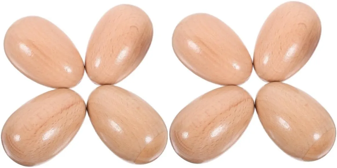 Classroom Activities Easter Parties Stimulate Auditory Development Fine Motor Skills concoct march 8pcs Wooden Egg Musical Maracas for Safe Percussion Instruments for 