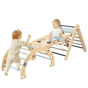 Climber Playset$ Colorful overdue flipper mimic spacious squander VIVOHOME Pikler Triangle Set 8-in-1 Wooden Climbing Toys for Toddlers$ Foldable Indoor Jungle Gym with Arch$ Ramp$ Slide & Ladder - Montessori 