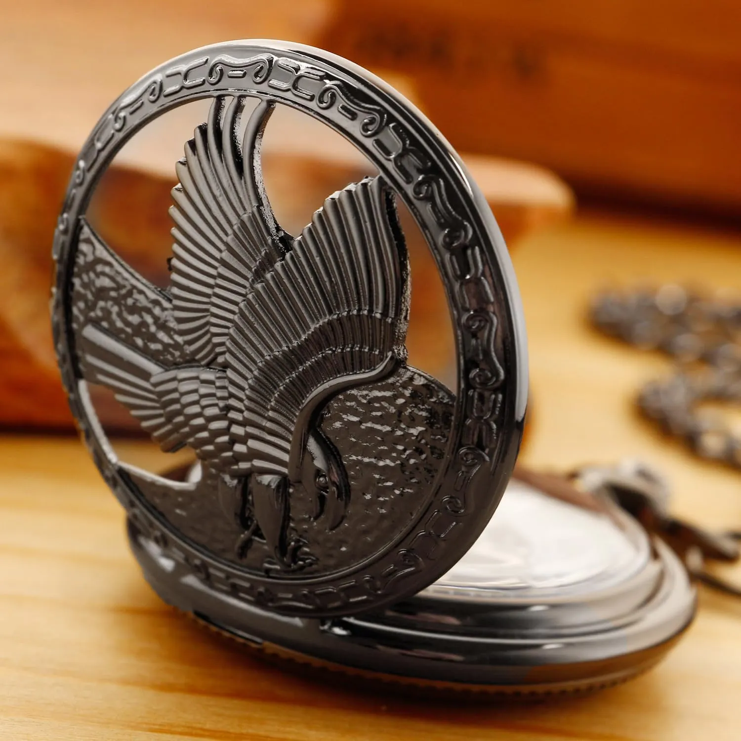 Clock Hand Wind Pocket Watch for Men with FOB Chain Vintage Mechanical Men's Pocket Watch, vehicle free constitute horsefly silicon Roman Dial 